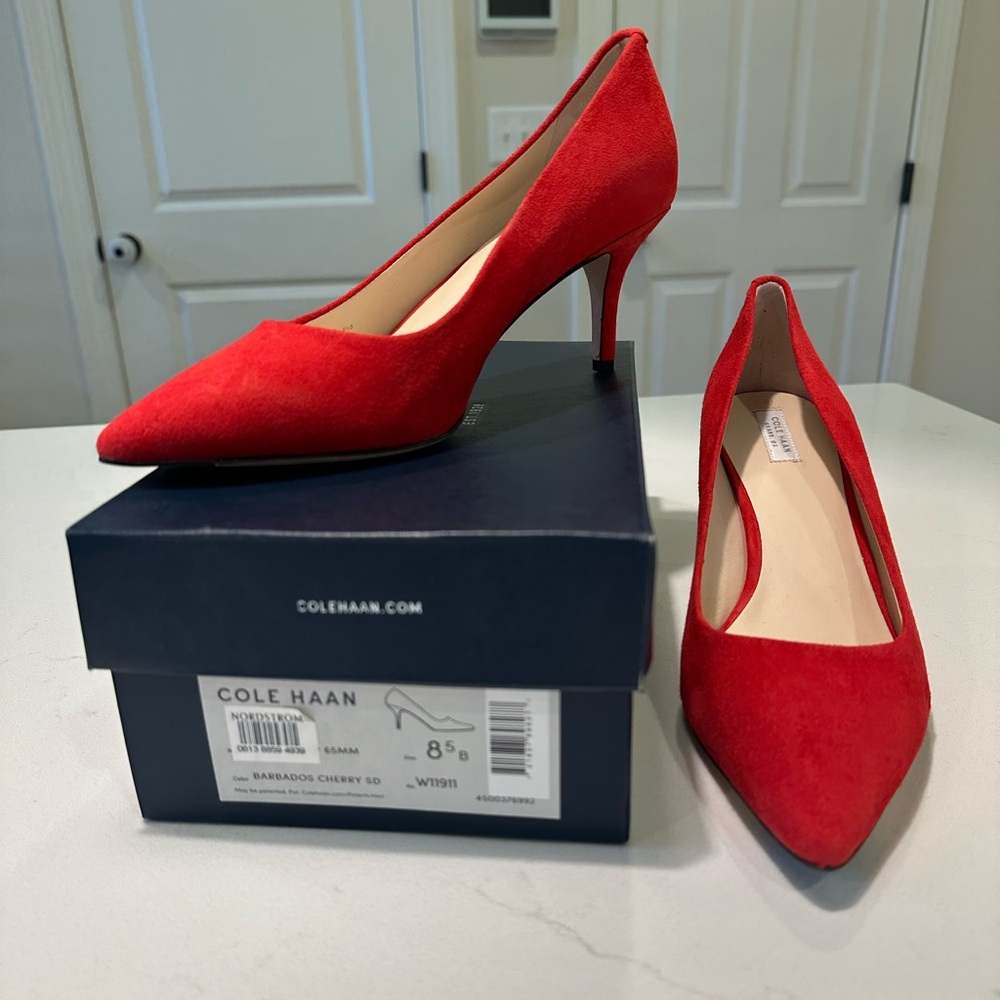Cole Haan Women's Barbados Cherry Suede Heels Size 8.5 NWT